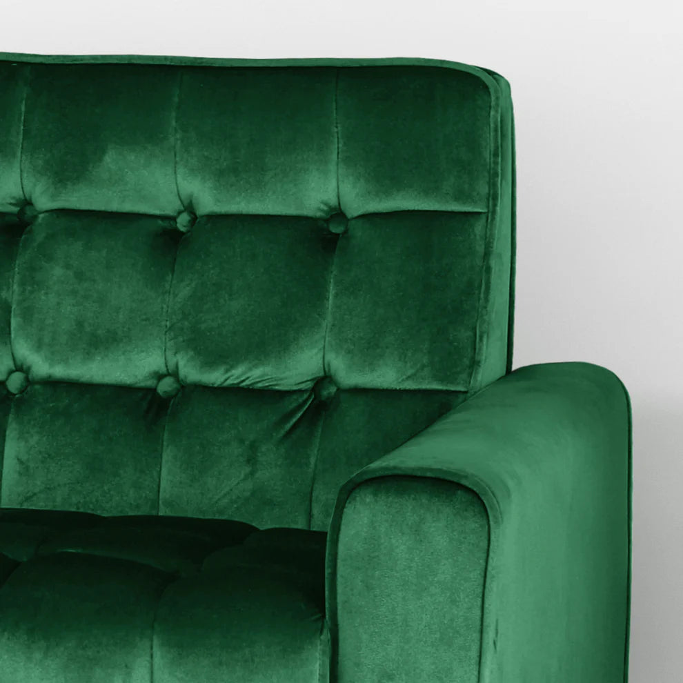 Madrid Emerald Tufted Velvet Loveseat