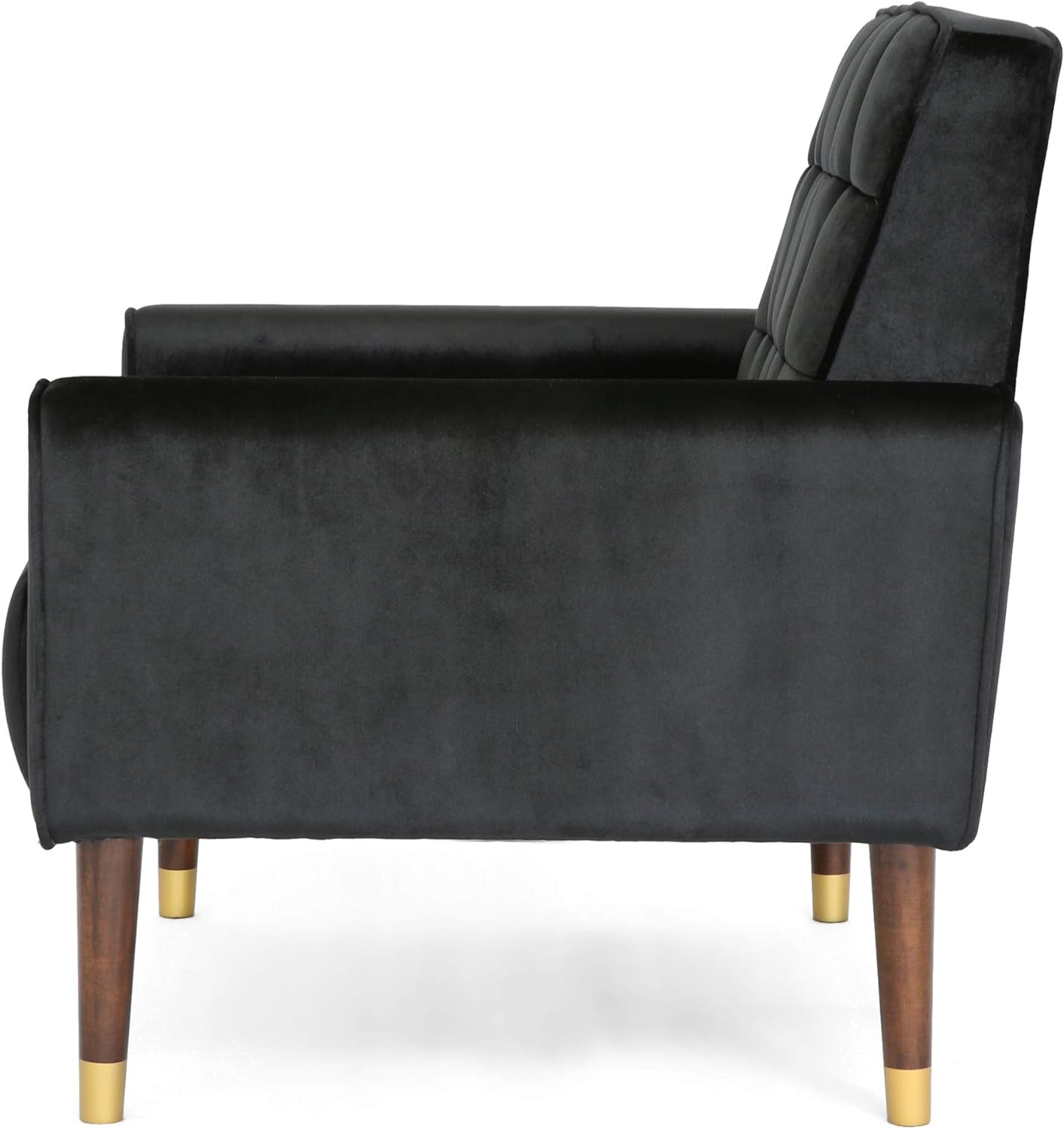 Lewisham Black Tufted Velvet Armchair