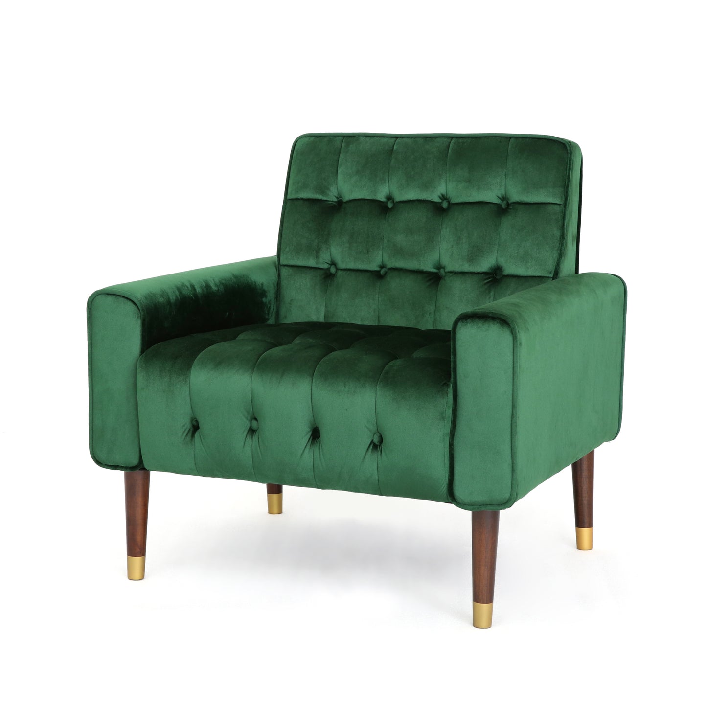 Lewisham Emerald Tufted Velvet Armchair