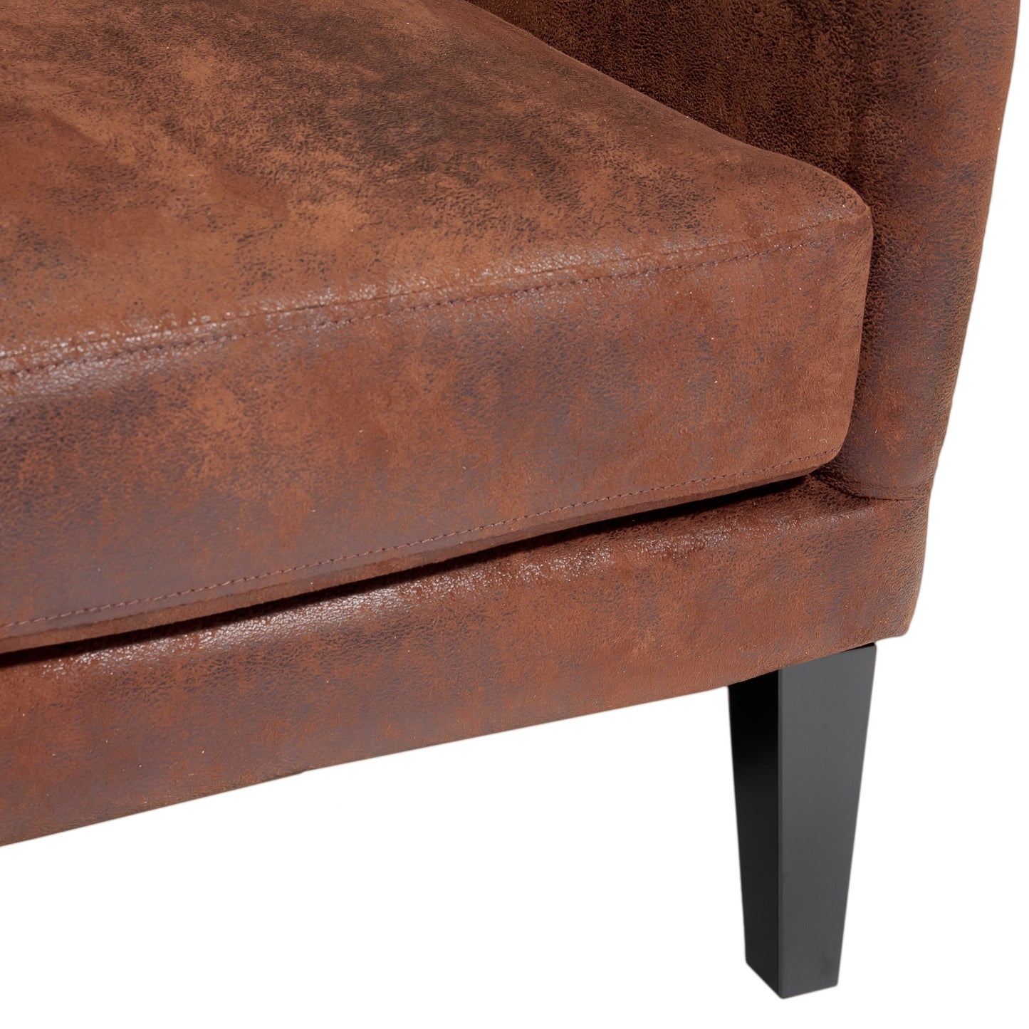 Vintage Brown Microfibre High Back Armchair