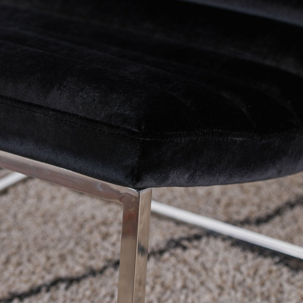 Glorie Black Velvet Sofa Accent Chair ArmChair