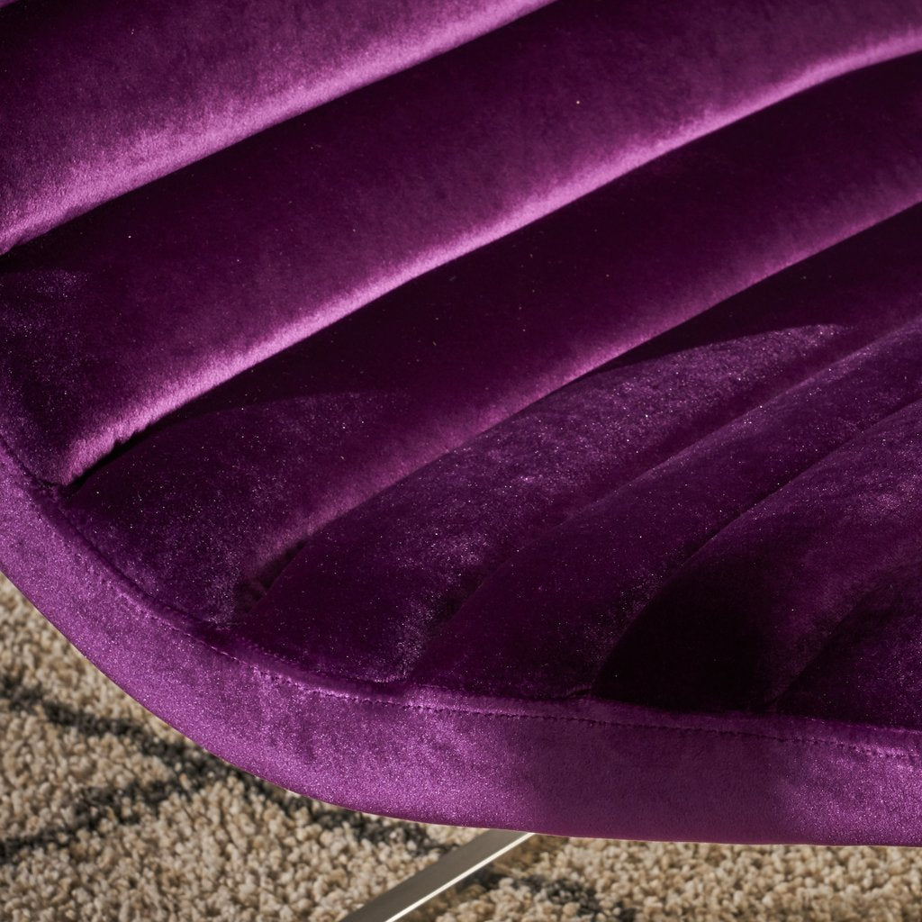 Glorie Plum Velvet Sofa Accent Chair ArmChair