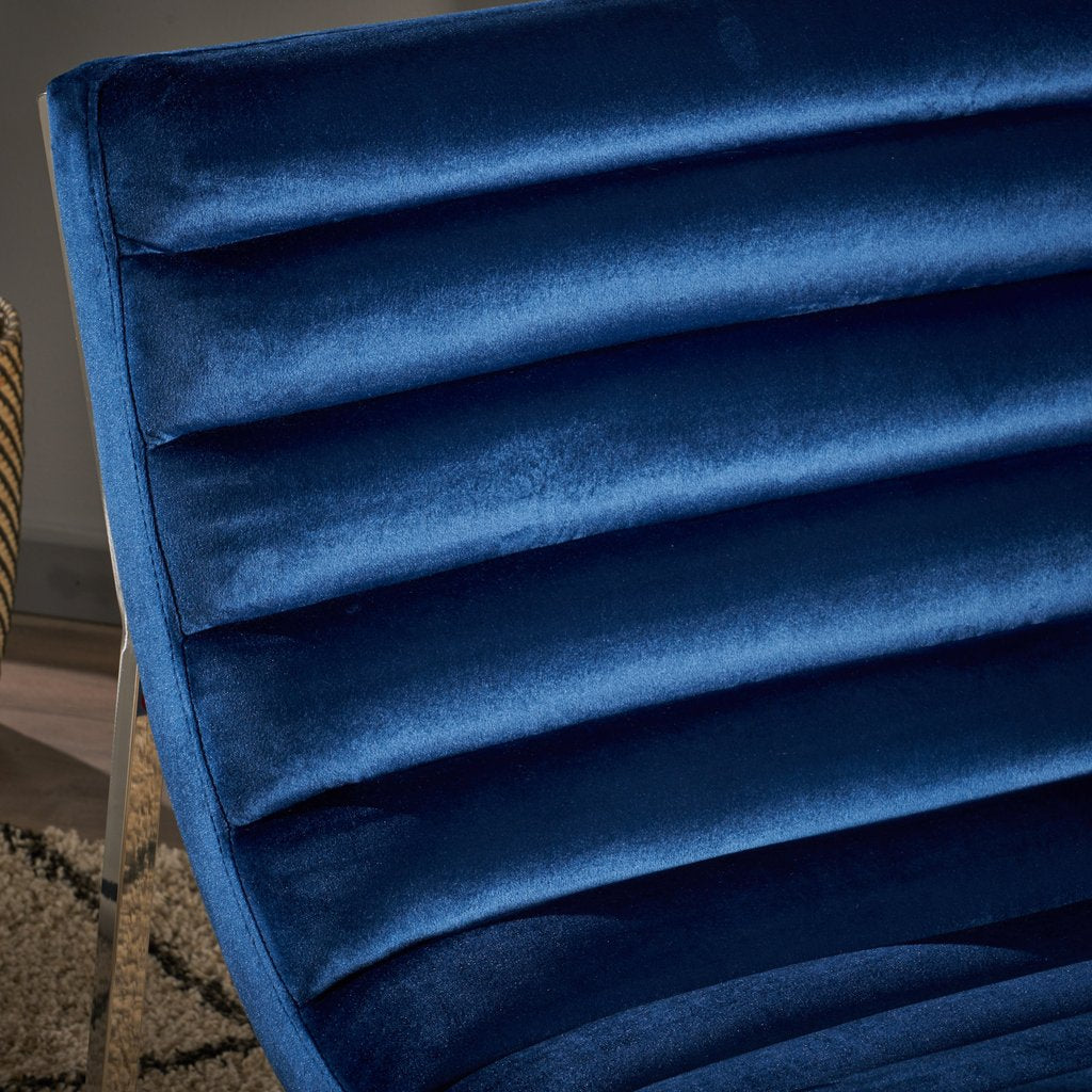 Glorie Cobalt/Navy Blue Velvet Sofa Accent Chair ArmChair