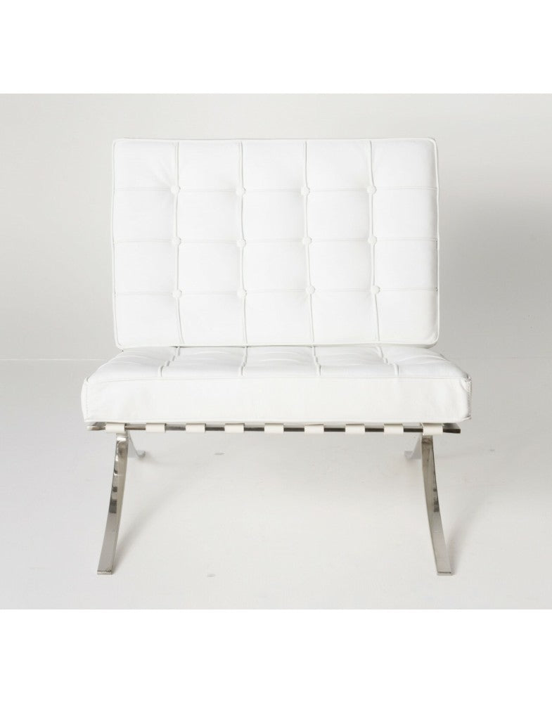 White Barcelona Chair - Classic Version - Replica