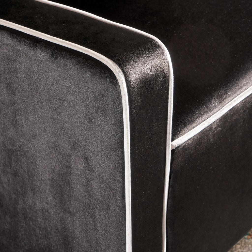 Milan Two Tone Tufted Black New Velvet Club Armchair