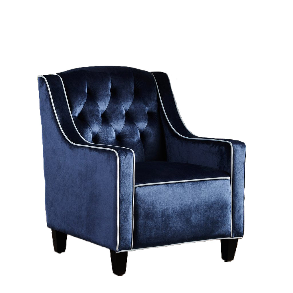 Milan Two Tone Tufted Cobalt New Velvet Club Armchair