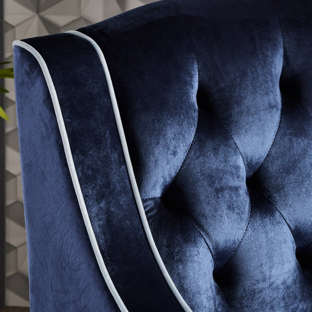 Milan Two Tone Tufted Cobalt New Velvet Club Armchair