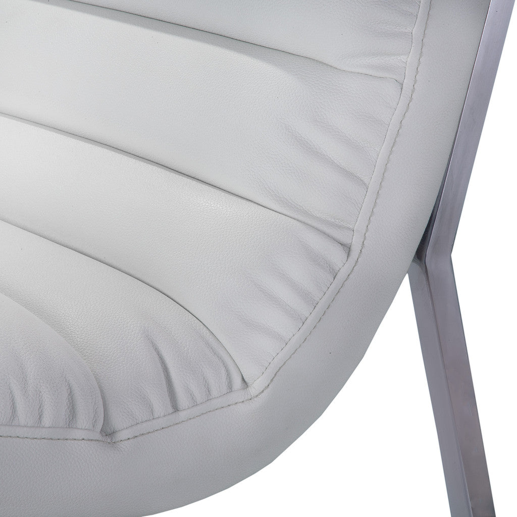 Auburn Modern Leather Bar Chair BarStool In White