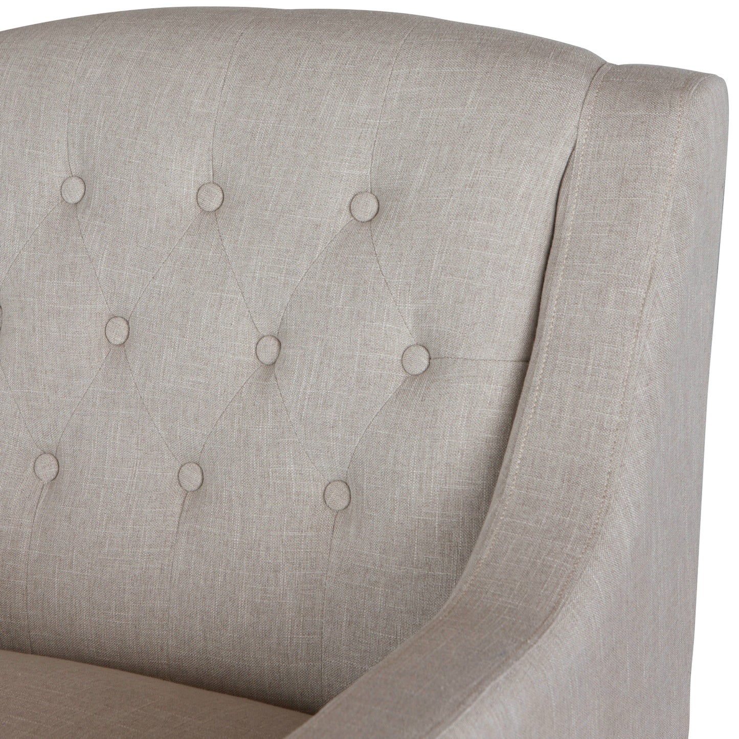 Canberra Fabric Armchair & Ottoman in Natural Linen