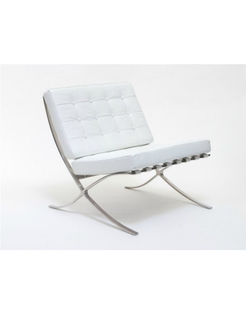 White Barcelona Chair - Classic Version - Replica