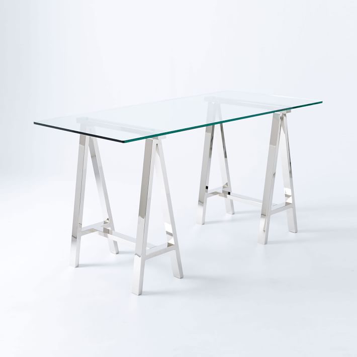 Stainless Steel & Glass Venus Office Desk Table