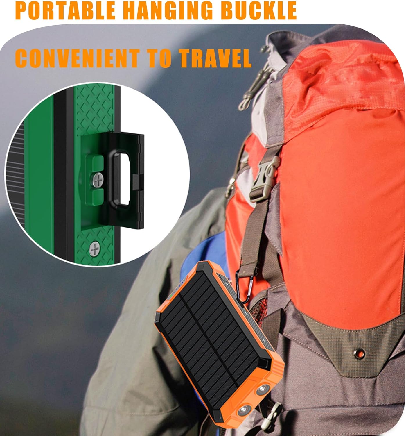 38800mAh Portable Power Bank, Portable Charger, Solar-Powered Power Bank, Wireless Power Bank
