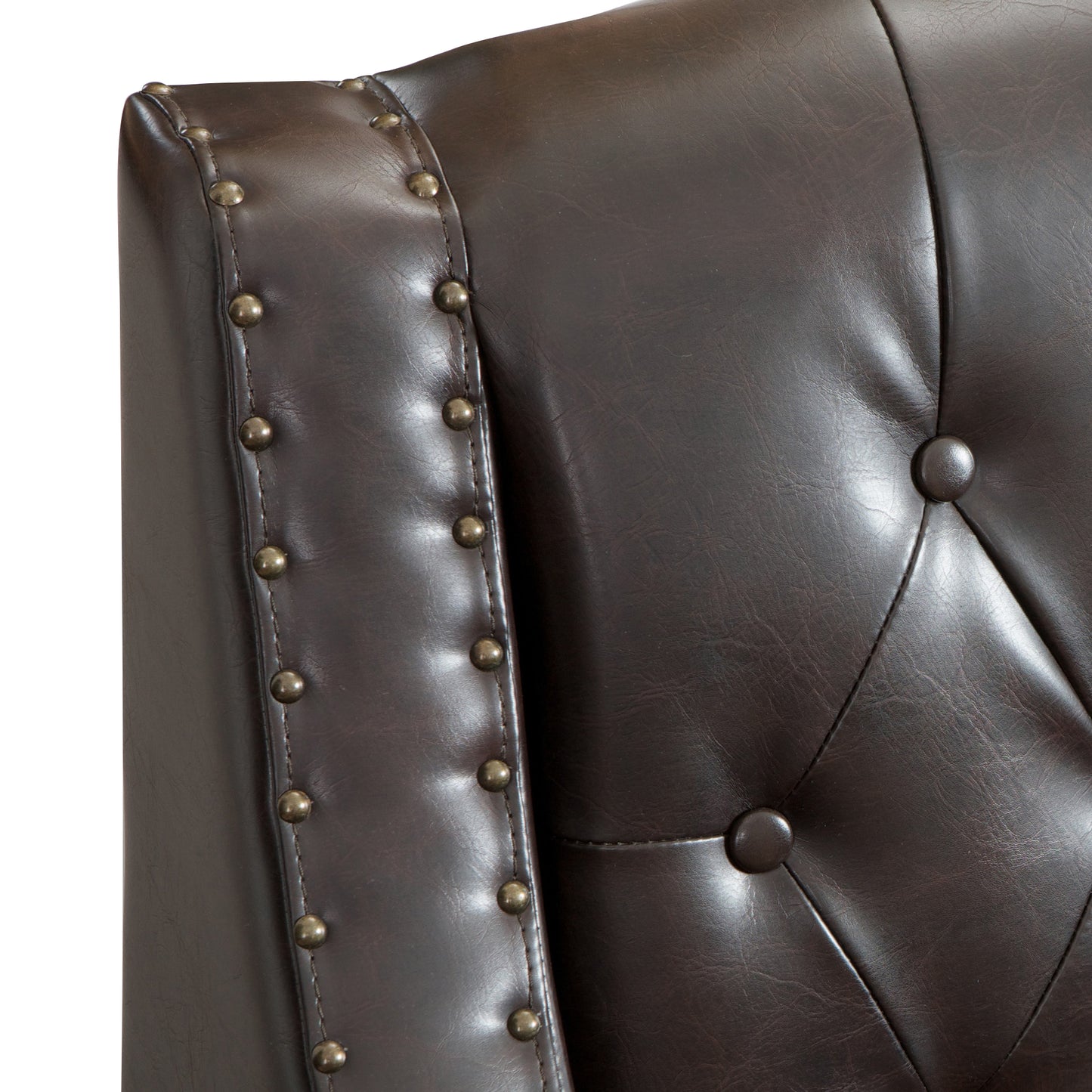 Coogee Bonded Leather Armchair & Ottoman in Brown