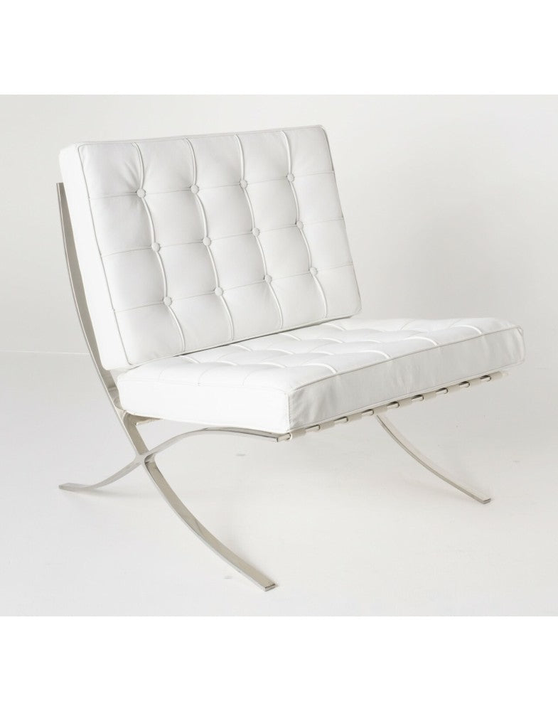 White Barcelona Chair - Classic Version - Replica