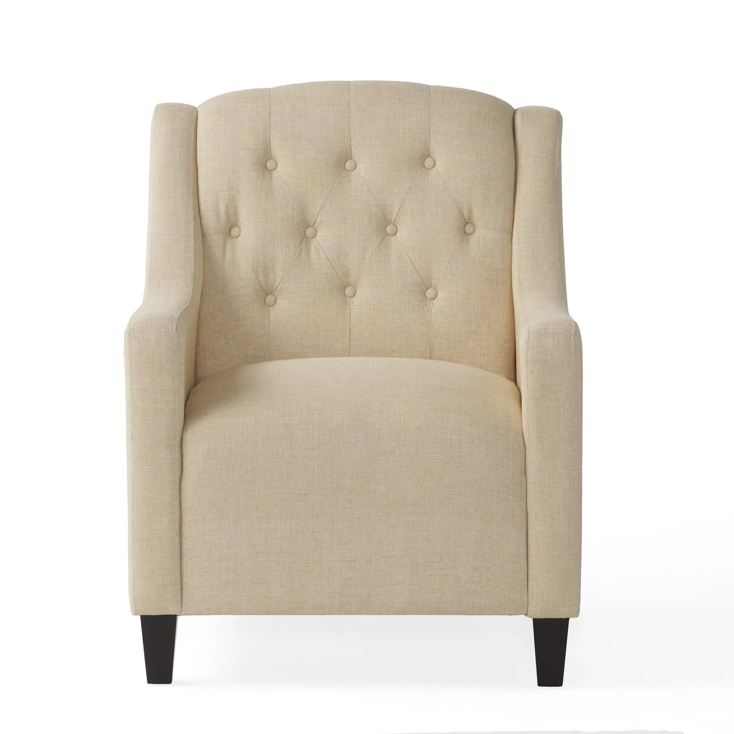 Canberra Fabric Armchair & Ottoman in Begie  Linen