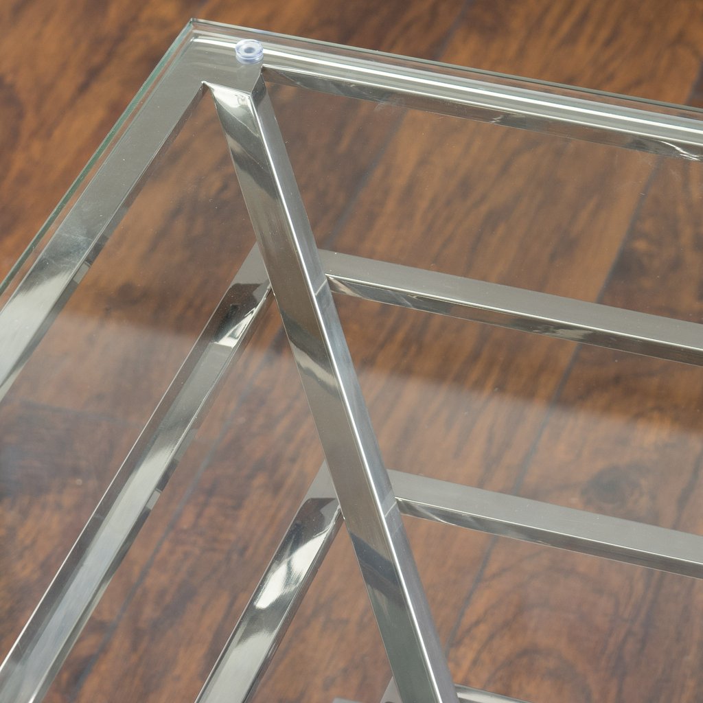 Cherry Tempered Glass Side Table