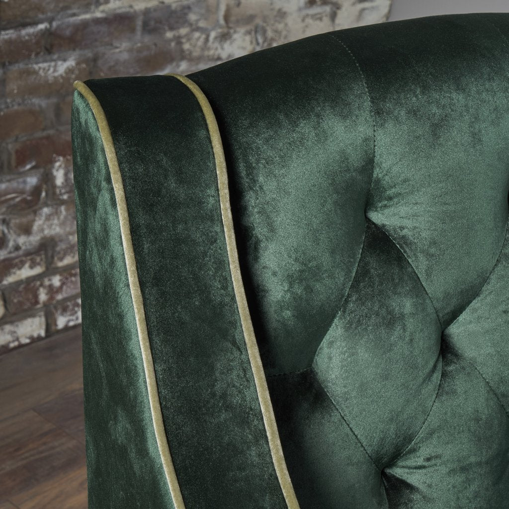 Lara Two Tone Tufted Emerald New Velvet Club Armchair