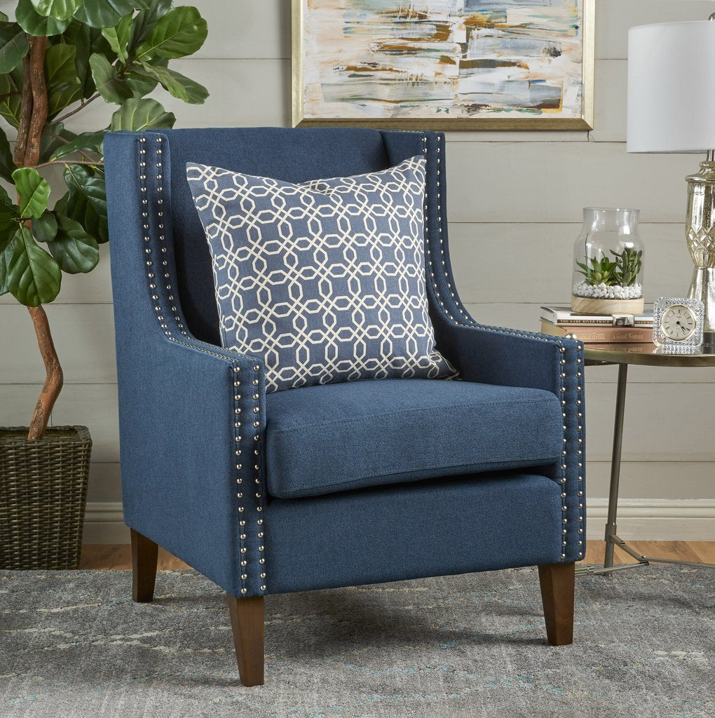 Dark blue best sale wingback chair