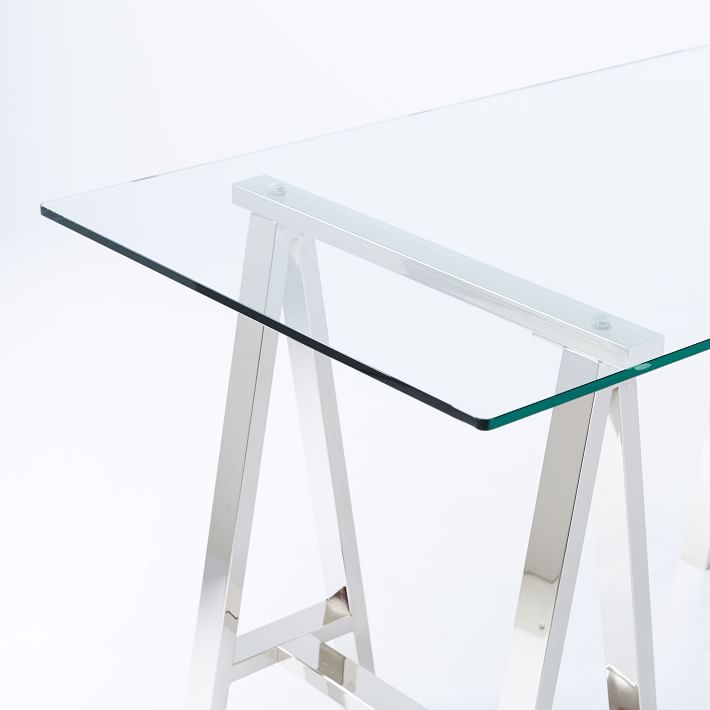 Stainless Steel & Glass Venus Office Desk Table